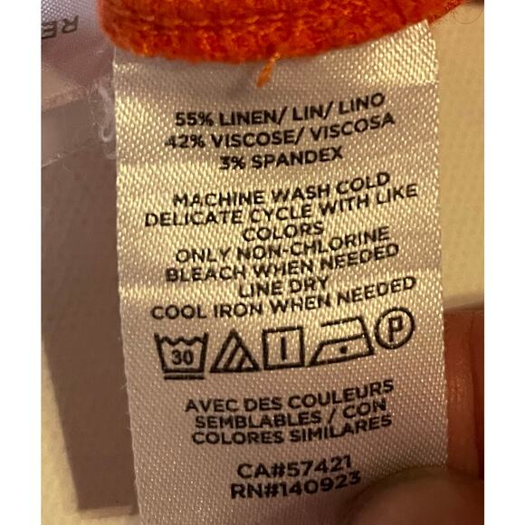 Lou & Grey for LOFT Linen Blend Shorts M Salmon Pink Pull-On High Rise Utility - Picture 8 of 9